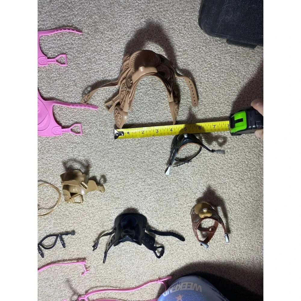 Lot Vintage Toy Horse Tack - Mixed Brands Saddles, Bridles, Reins & Bits